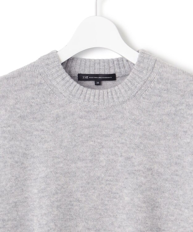 23区 【滝沢眞規子さん着用/洗える】ウールカシミヤ クルーネック ニット ライトグレー系