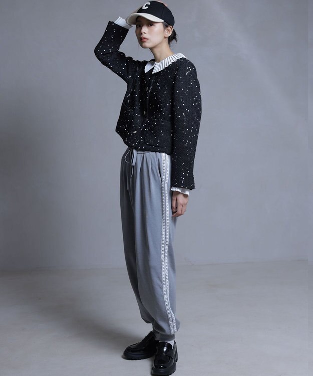 組曲 【組曲×setsuko sagittaire】レーシートラック パンツ ライトグレー系