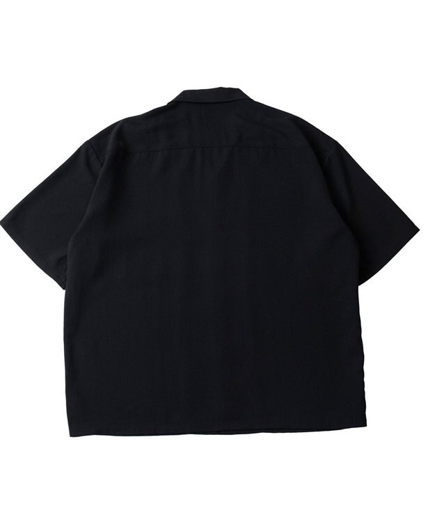 WEGO 【速乾/シワになりにくい】ドライポリオープンカラーシャツ(S) ブラック