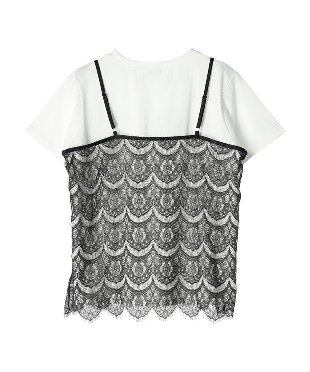 earth music&ecology ＳＥＴ２点レースキャミソール＋ＴＥＥ Black