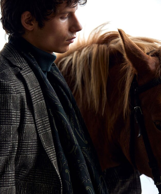 JOSEPH ABBOUD 【キングサイズ・ストレッチ】フランネルジャージ ジャケット カーキ系4