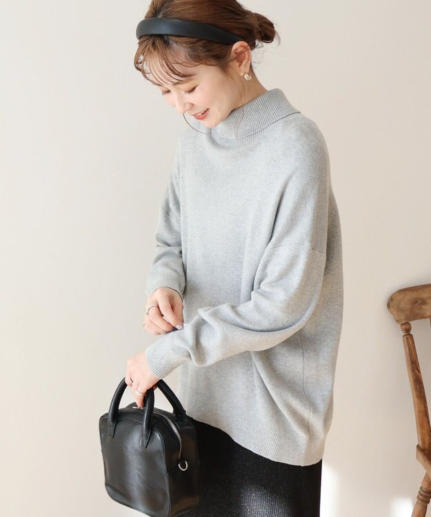AMERICAN HOLIC ブラッシュヤーンタートルネックニットプルオーバー Light Gray Mixture