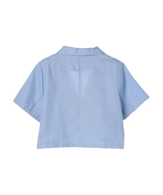 earth music&ecology リサイクルポリエステルブレンドショートシャツ Sax