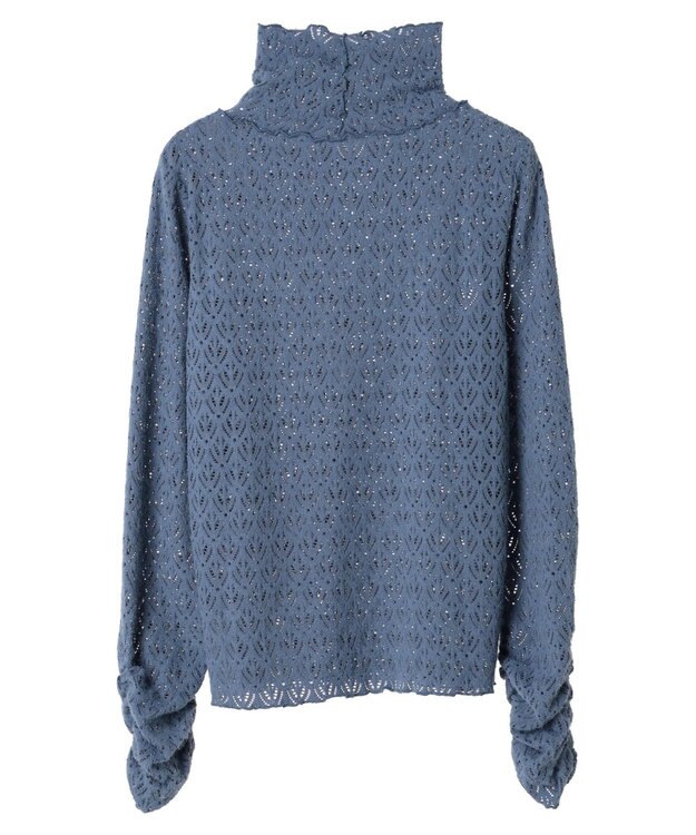 earth music&ecology 起毛レースハイネックインナー Blue