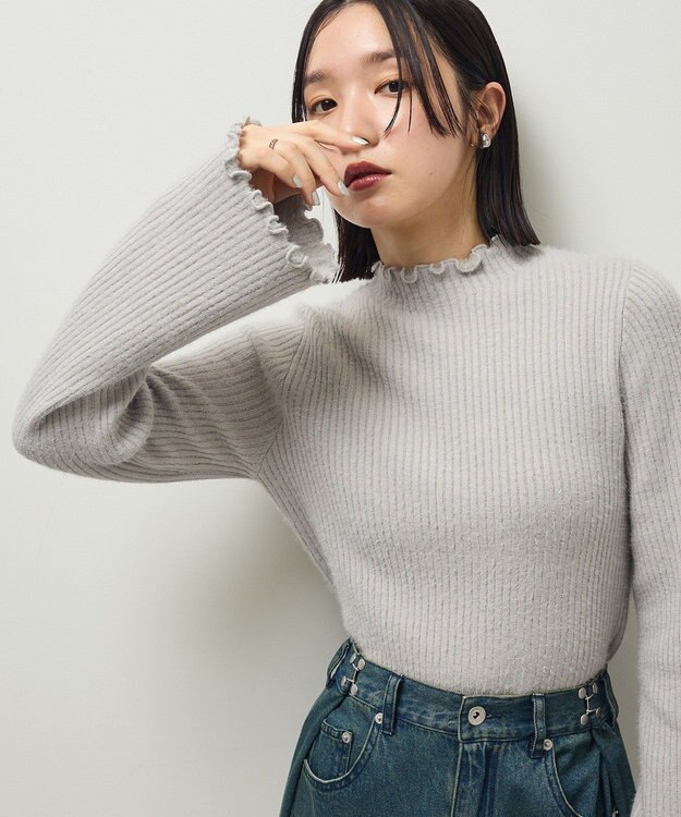 Green Parks ・ｓｗｉｎｇ　ｂｙ　ウラシャギーフレアスリーブニット Light Gray