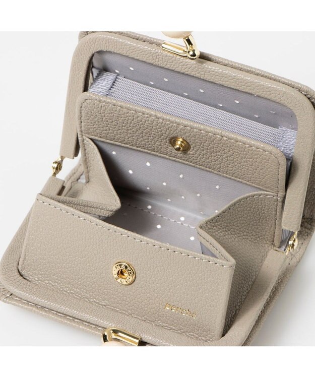 UNBILLION ペルケ perche / アクリル玉ドット刺繍・ジャバラカードウォレット グレードット