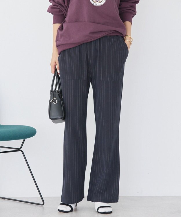 AMERICAN HOLIC 美・美・美ベイカーフレアパンツ Stripe Navy