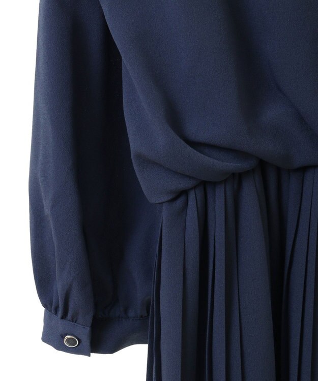 YECCA VECCA ジョーゼットプリーツワンピース Blue