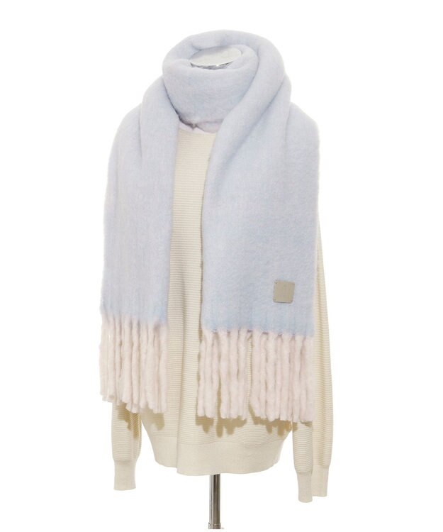 MOONBAT 【WEB限定】FURLA シャギーボリュームマフラー/幅40cm サックスブルー