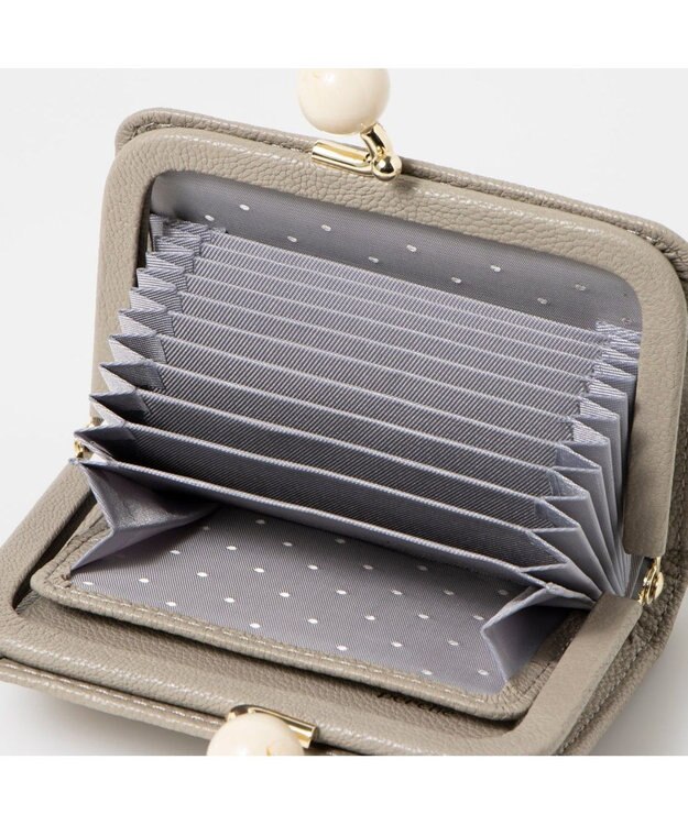 UNBILLION ペルケ perche / アクリル玉ドット刺繍・ジャバラカードウォレット グレードット