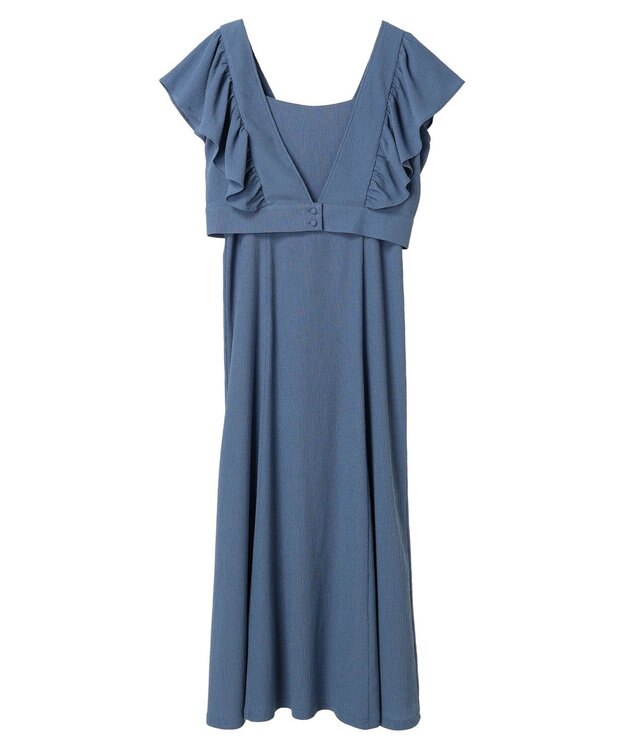 earth music&ecology ＳＥＴ２点　フリルショルダーツーピースワンピース Blue