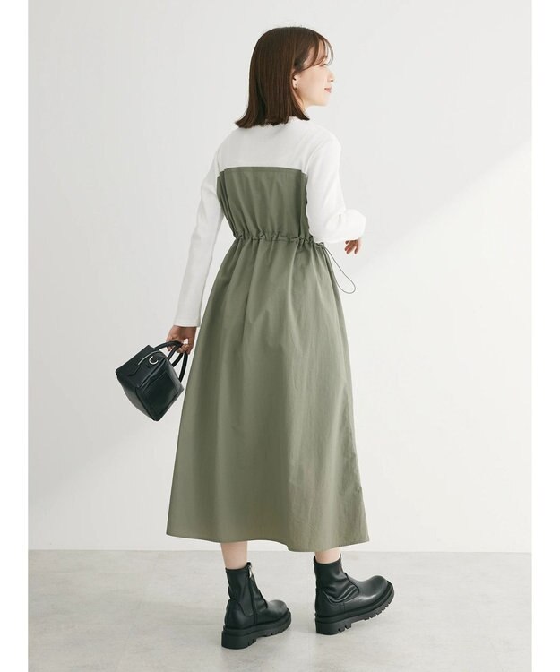 Green Parks ドロストドッキングワンピース Khaki