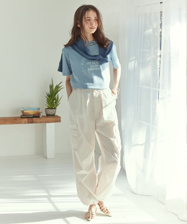 23区 S 【SLOW/一部店舗限定】エフォートレス プリントTシャツ ダルブルー系