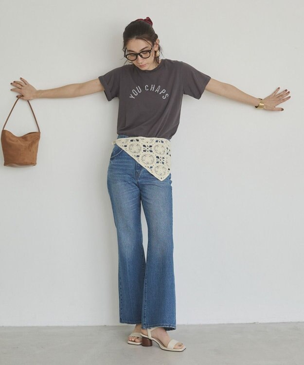 WEGO 【ANGIE VINTAGE/SMLサイズ展開】ブーツカットデニムパンツ ブルー