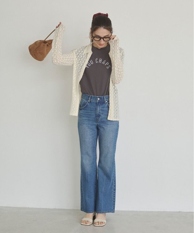 WEGO 【ANGIE VINTAGE/SMLサイズ展開】ブーツカットデニムパンツ ブルー