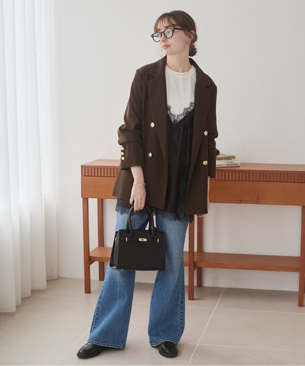 WEGO 【ANGIE VINTAGE/SMLサイズ展開】ブーツカットデニムパンツ ブルー