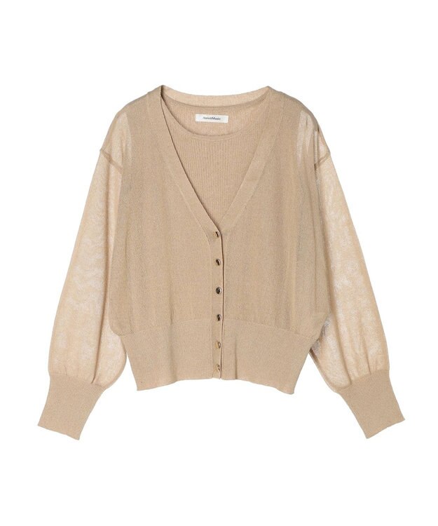 Green Parks シアーカーディガン＋タンクトップＳＥＴ Beige