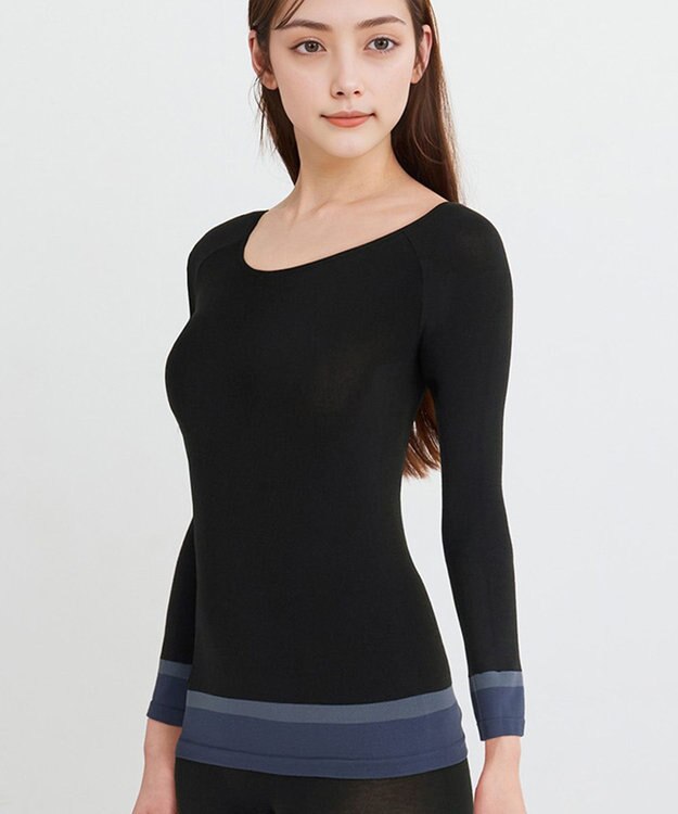 WACOAL あったかインナー よく伸びる生地 袖丈調節可能(7分袖~9分袖) 保温性(身生地) 9分袖 長袖 【360°ラクストレッチ】 レディース CLD371 /ワコール ダークブラウン