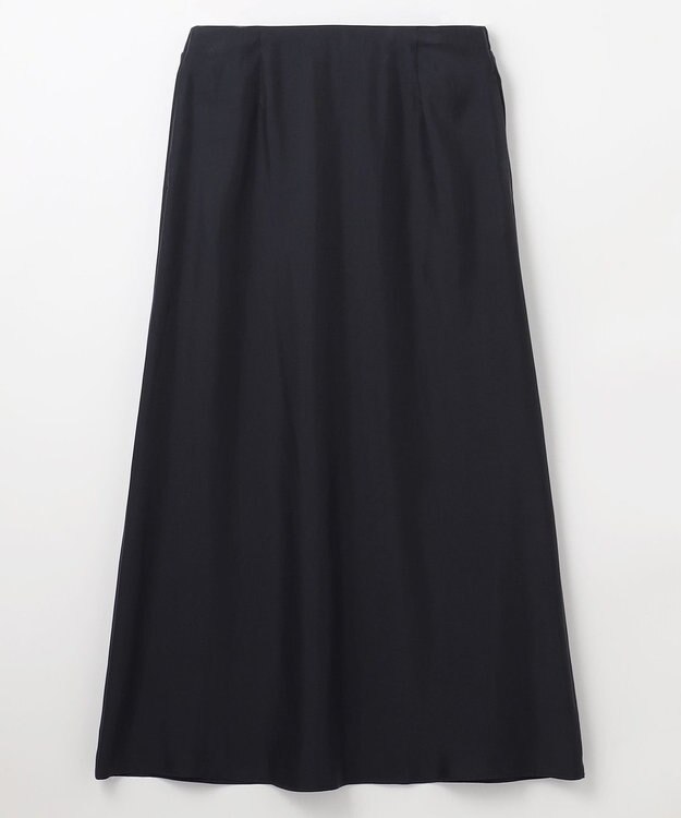 NAVE 【ReNAVE・セットアップ可/洗える/UVケア/接触冷感】フィブリルシャンブレー Aラインスカート ブラック系