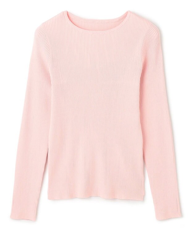 UNFILO マイビューティ リブボートネック ニット ピンク