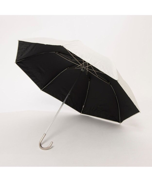 UNBILLION カシュネ cachenez / PUリムボーダートップレス2段折りたたみ傘 ホワイト