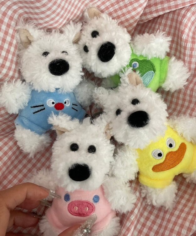 WEGO わんこぬいぐるみキーホルダー ブルー