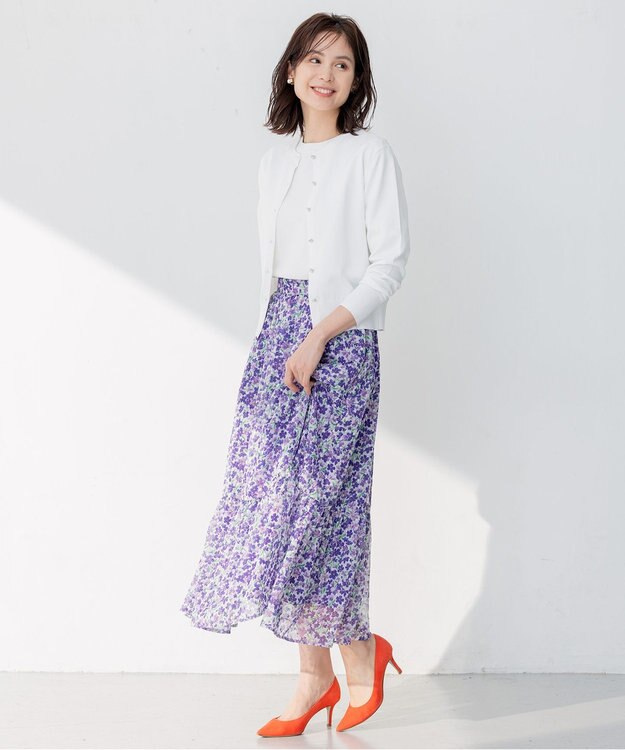組曲 【23SS】ヴィンテージフラワープリント スカート パープル系5