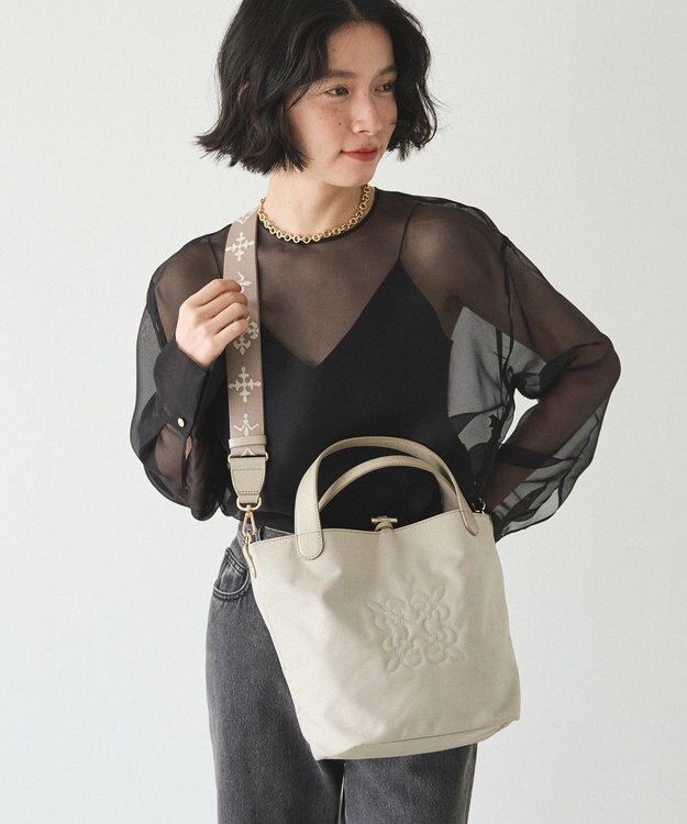 russet コーデュラナイロン2WAYミニトートバッグ(CE-1673-WEB) L.Greige