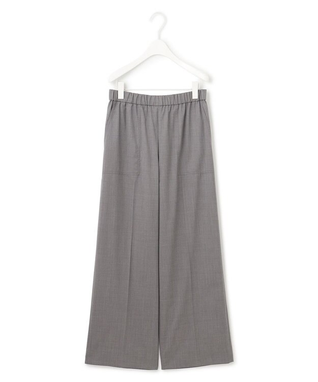 ICB 【洗える】 TWブロード ワイドストレートパンツ ライトグレー系