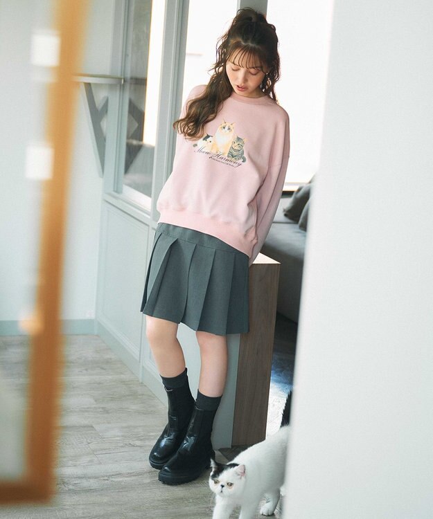 Feroux プリーツミニ スカート グレー系