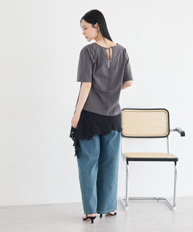 earth music&ecology バックデザインカットプルオーバー Gray