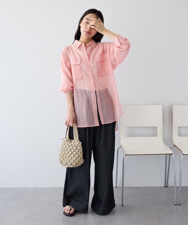 CRAFT STANDARD BOUTIQUE シアーハオリシャツ Pink