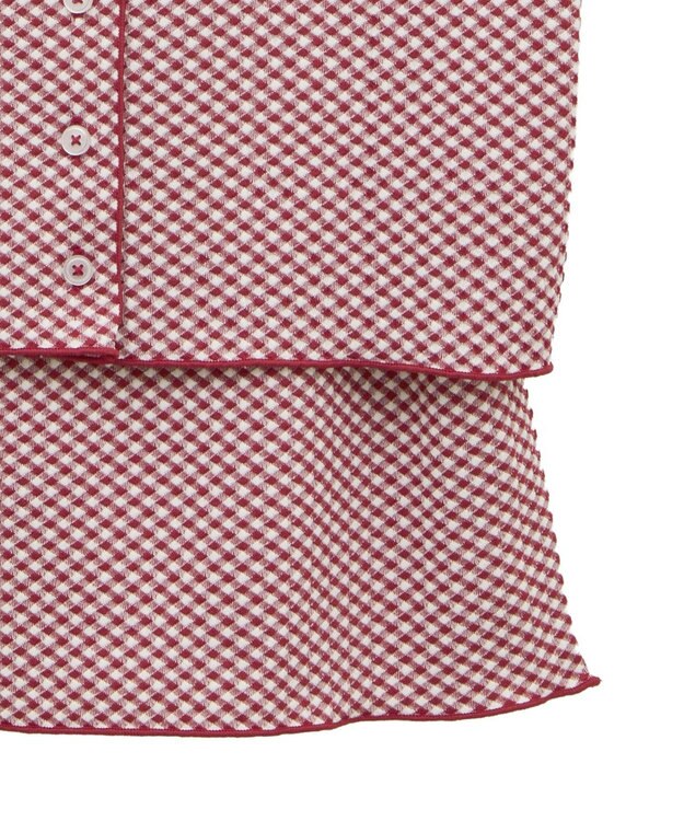 earth music&ecology ＳＥＴ２点ギンガムメロ－カーデ＋リボンタンク Red