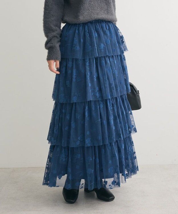 Green Parks ・ＥＬＥＮＣＡＲＥ　ＤＵＥ　フロッキーｐｔチュールスカート Blue