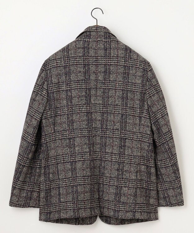 JOSEPH ABBOUD 【イタリア素材/軽量/中綿キルト裏地】スライバーチェックジャージー ジャケット グレー系4