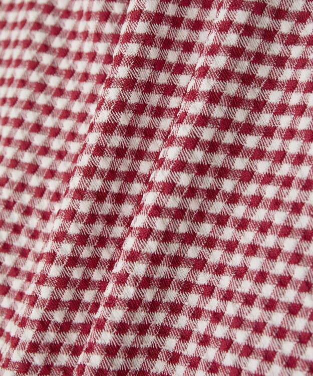 earth music&ecology ＳＥＴ２点ギンガムメロ－カーデ＋リボンタンク Red