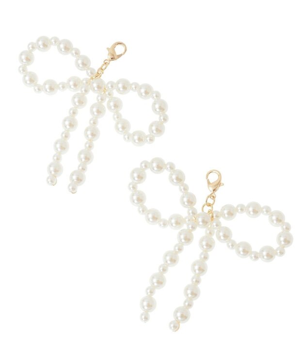 Maison de FLEUR パールリボンチャームセット Off White