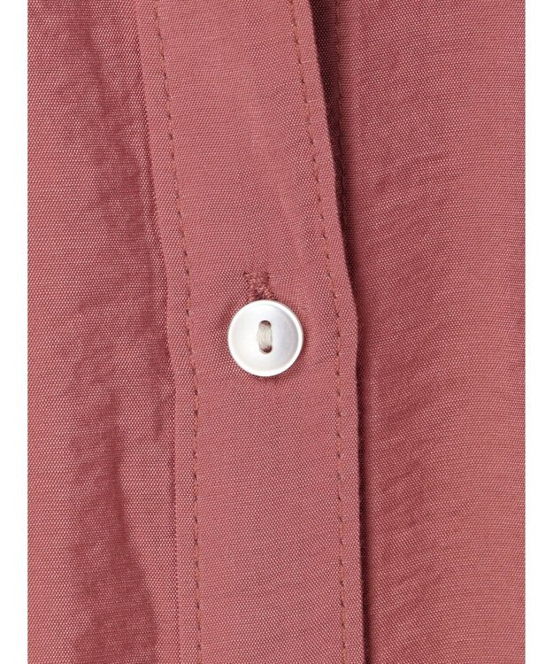 Green Parks バンドカラーポケット付きシアーシャツ Terracotta