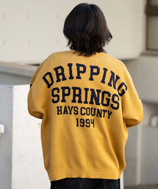 WEGO スリーブロゴニットプルオーバー イエロー