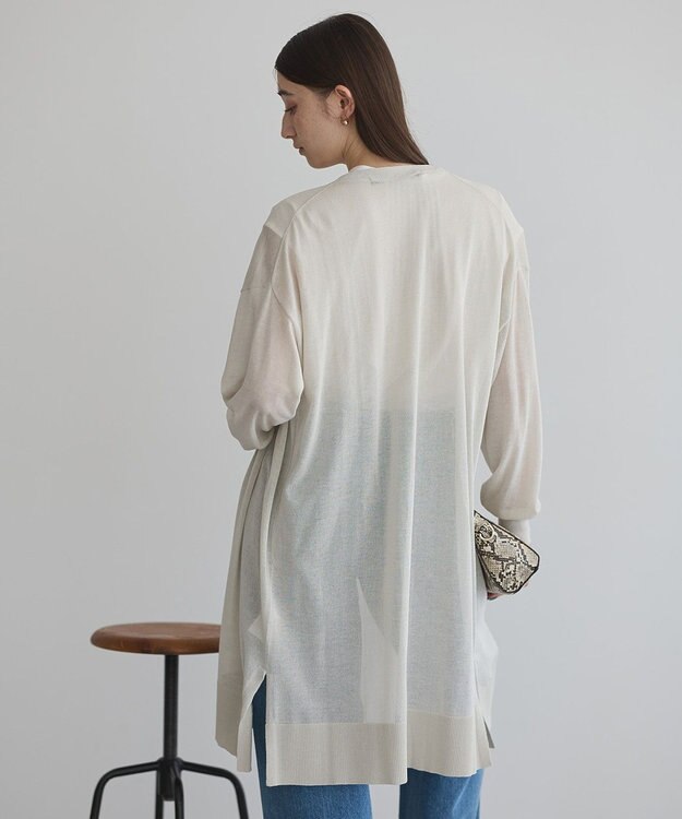 YECCA VECCA シアーニットロング丈カーディガン Light Beige