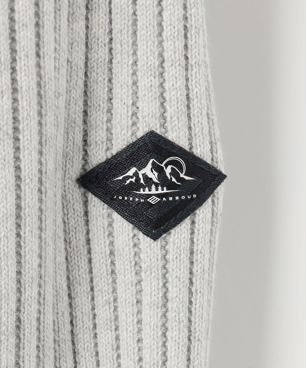 JOSEPH ABBOUD MOUNTAIN 【日本素材・ストレッチ】コットンムリネ アウトドア ニット パーカー アイボリー系