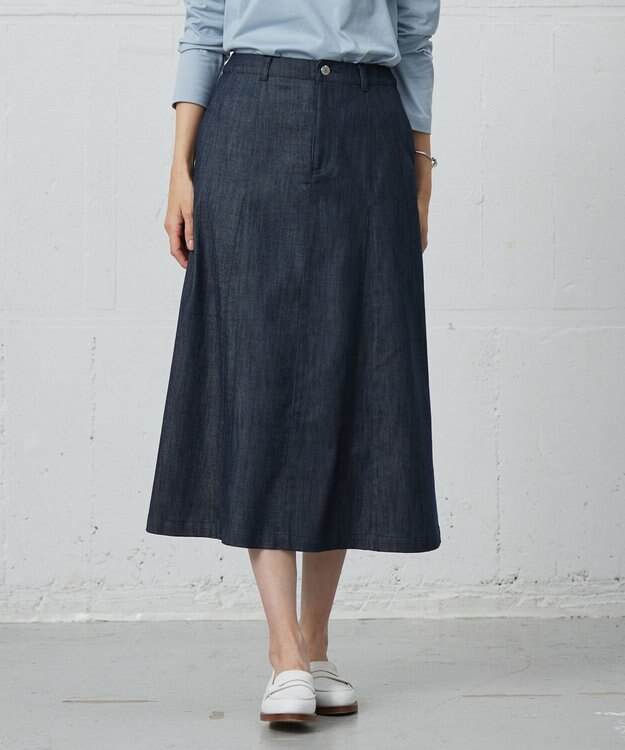 洗える】セルロースシャンブレー フレアー スカート / J.PRESS LADIES