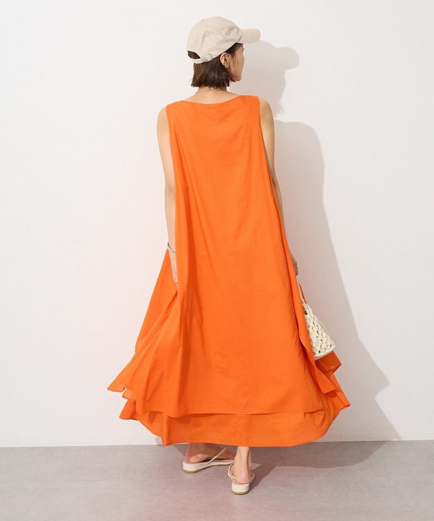 CRAFT STANDARD BOUTIQUE インド綿混フレアワンピース Orange