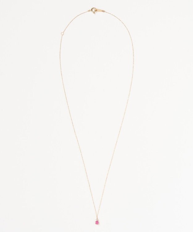 Phoebe 【K10】ジュエルラックネックレス　ルビー/7月誕生石/天然石/全長:40cm ゴールド