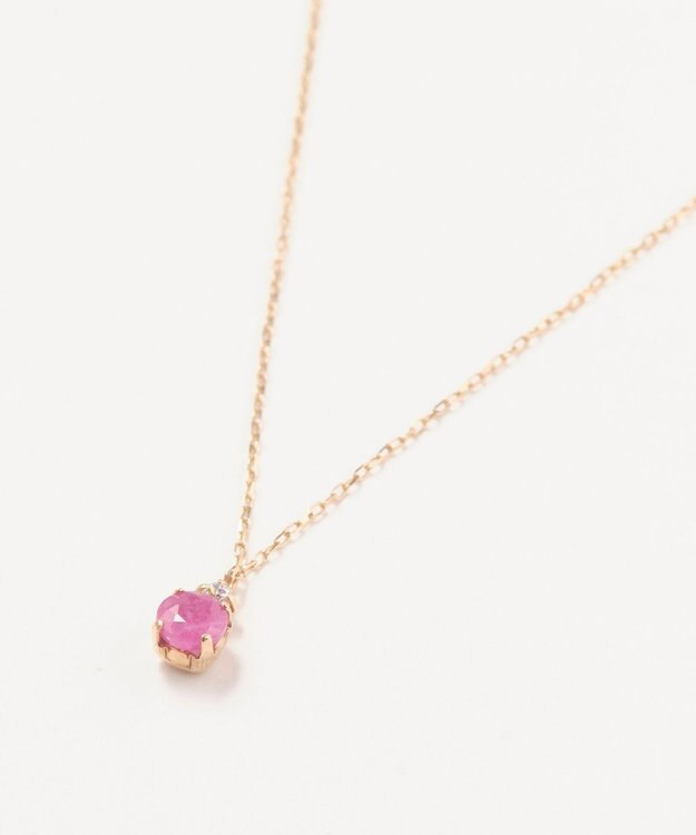Phoebe 【K10】ジュエルラックネックレス　ルビー/7月誕生石/天然石/全長:40cm ゴールド