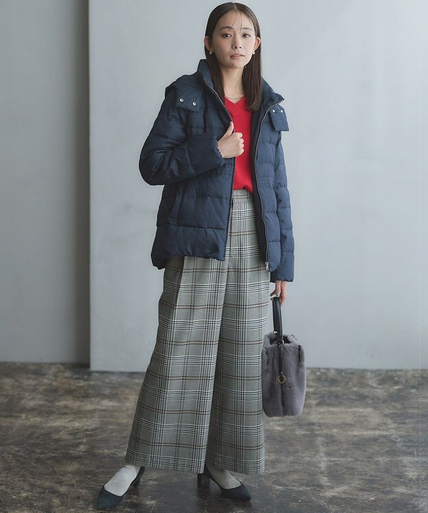 組曲 【WEB限定】ウールカシミヤミックスVネック ニット ルビーレッド