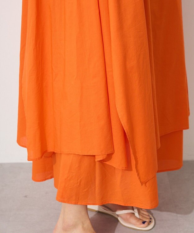 CRAFT STANDARD BOUTIQUE インド綿混フレアワンピース Orange