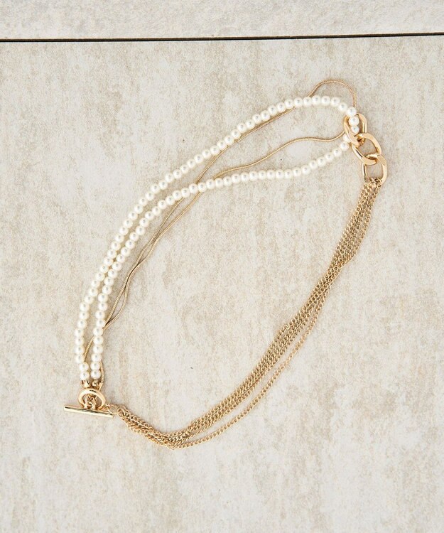 YECCA VECCA パールチェーンショートネックレス Gold