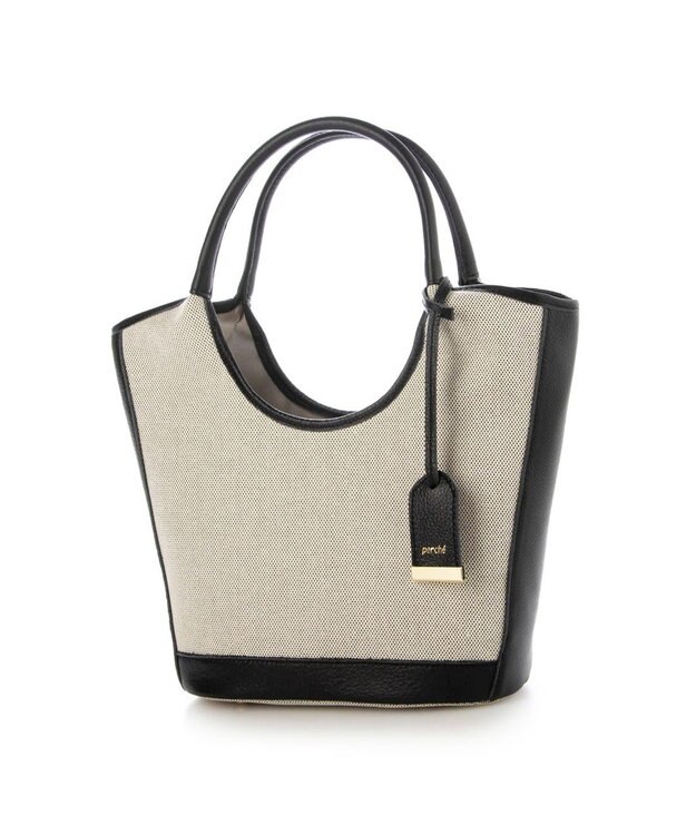 UNBILLION ペルケ perche / キャンバス・牛革トリミング2wayトート ブラック