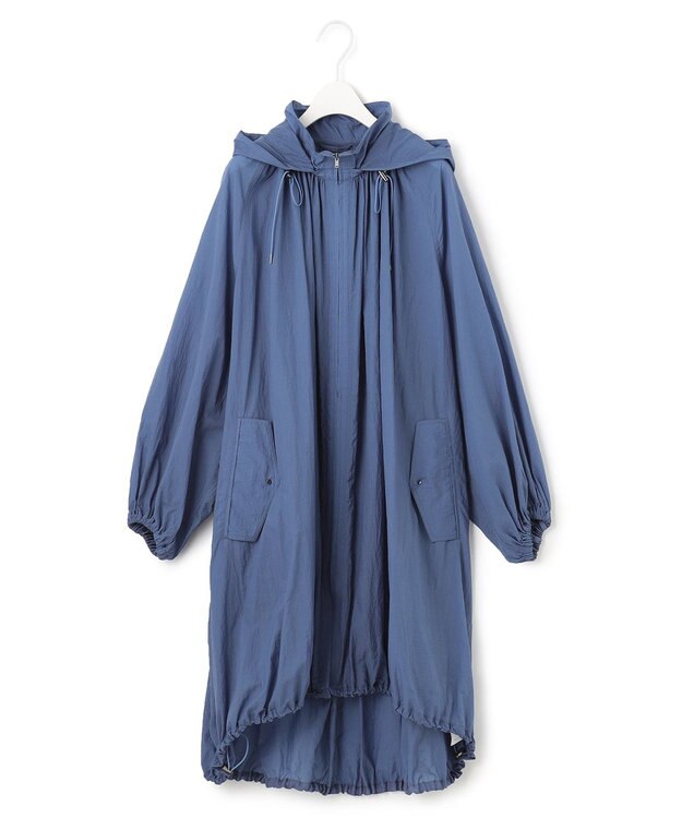 ICB 【撥水加工】シアーナイロンタフタ フーデットコート スマルトブルー系